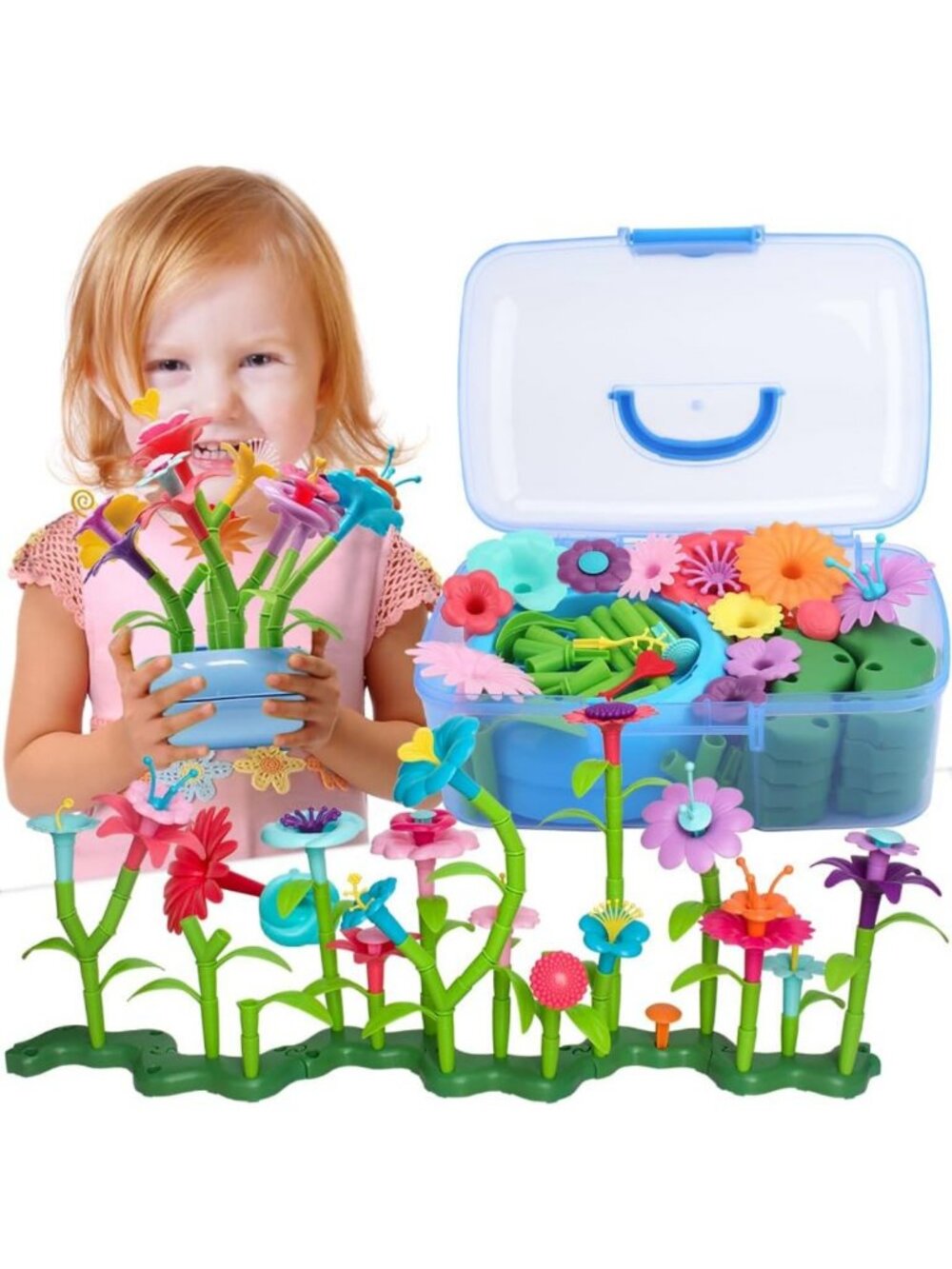 Flower Garden Building Set - Fun Stacking Toys for Toddlers 3-6, STEM